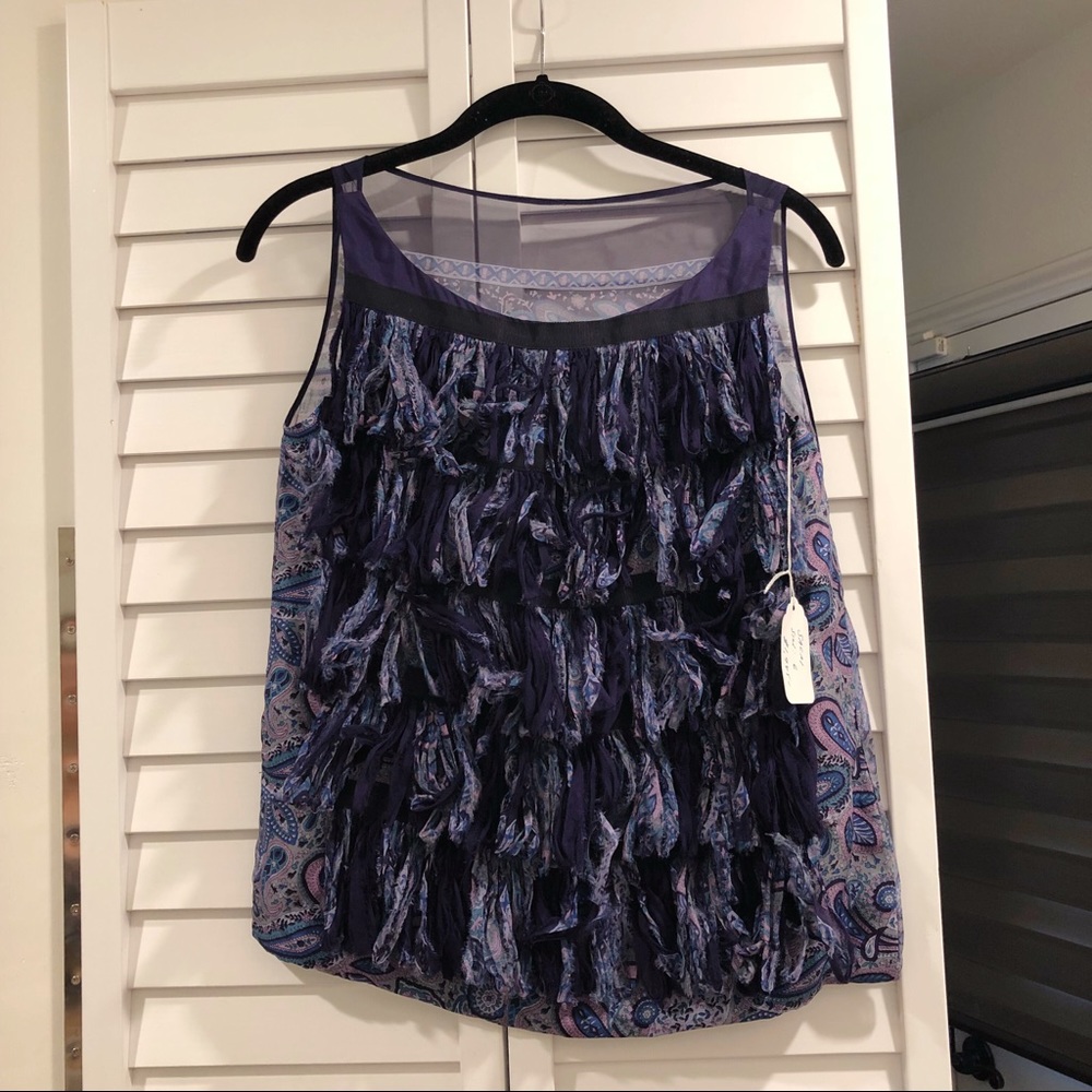 New Sacai Silk Fringe Top
